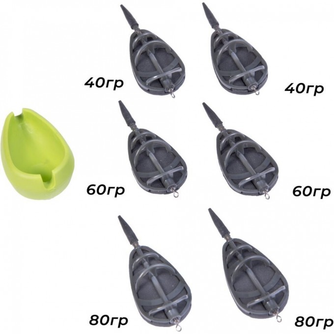 Набор пластиковых фидерных кормушек FEEDER CONCEPT M1 ФЛЭТ МЕТОД 6шт. FCPC-M1FM1-SET
